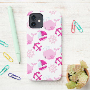 Coque iPhone 12 Motif De Baleines, Beaux Baleines, Baleines Roses