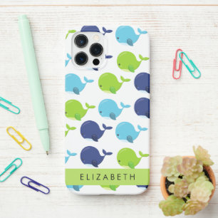 Coque iPhone 12 Pro Motif De Baleines, Beaux Baleines, Votre Nom
