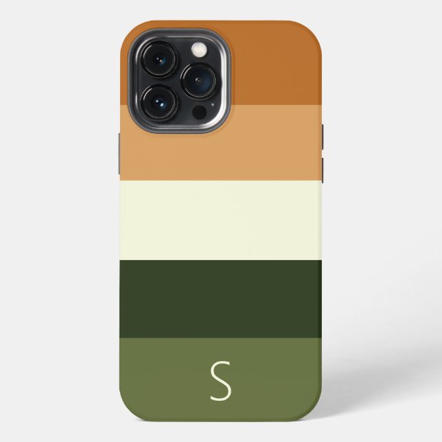 Coque iPhone Motif de bande moderne monogramme (Verso)
