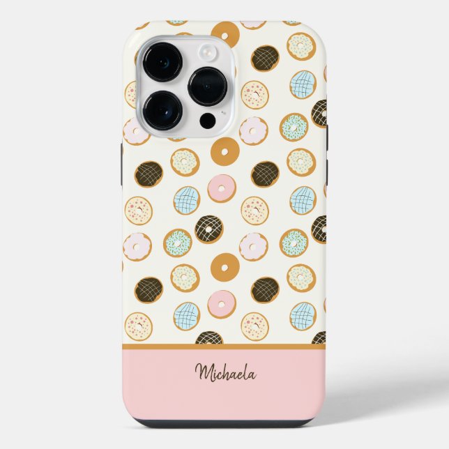 Coque iPhone Motif de beigne rose (Verso)