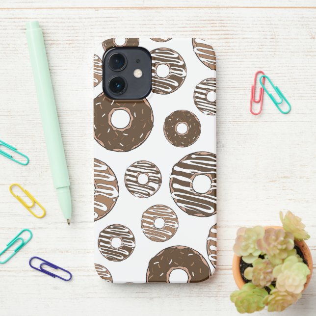 Coque iPhone Motif de beignes, beignets de chocolat, beignets d (Sur le bureau)