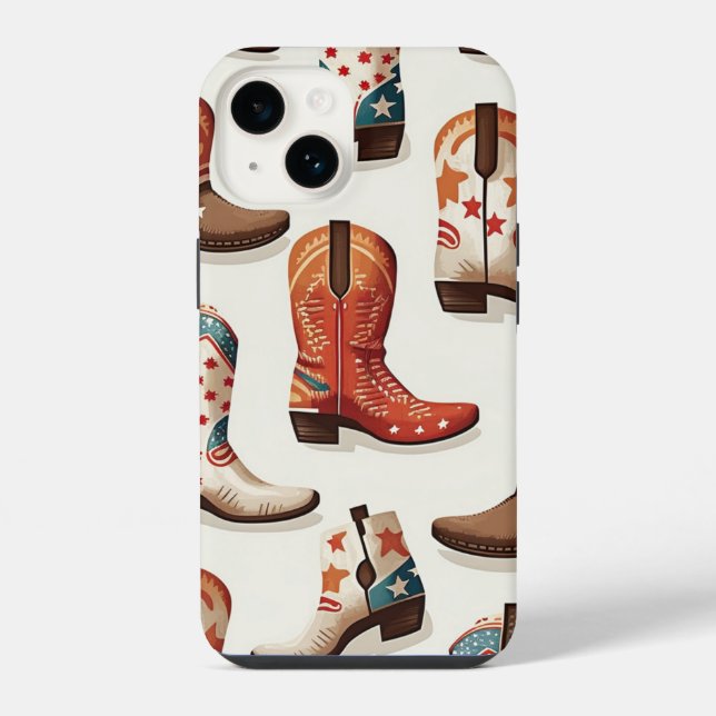 Coque iPhone Motif de bottes de cowboy (Verso)