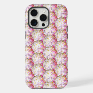 Coque iPhone 15 Pro Max Motif de boule disco rose