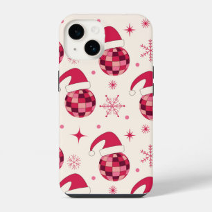 Coque Pour iPhone 14 Motif de boules de disco de Noël Groovy Santa
