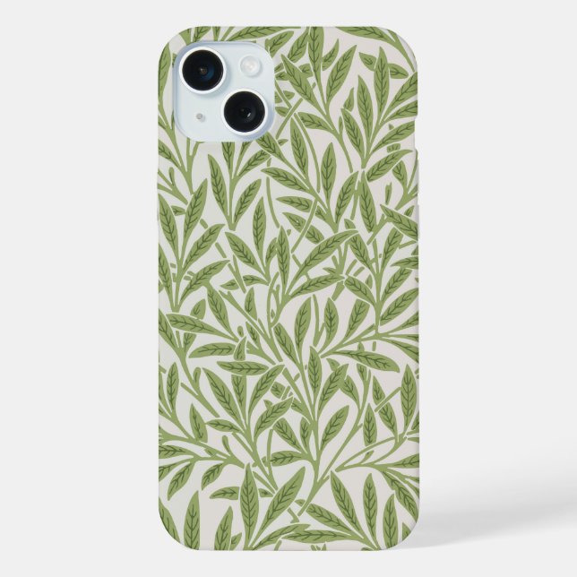 Coque iPhone Motif de branches feuillues vertes (Verso)