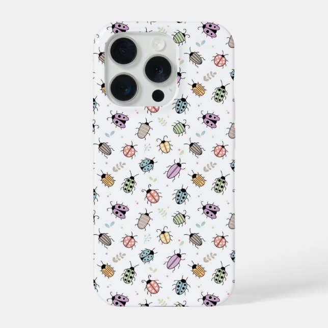 Coque iPhone Motif de bugs colorés mignons (Verso)