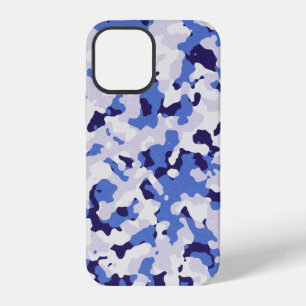 Coque iPhone 12 Motif de camouflage bleu Coque-coque iphone Mate