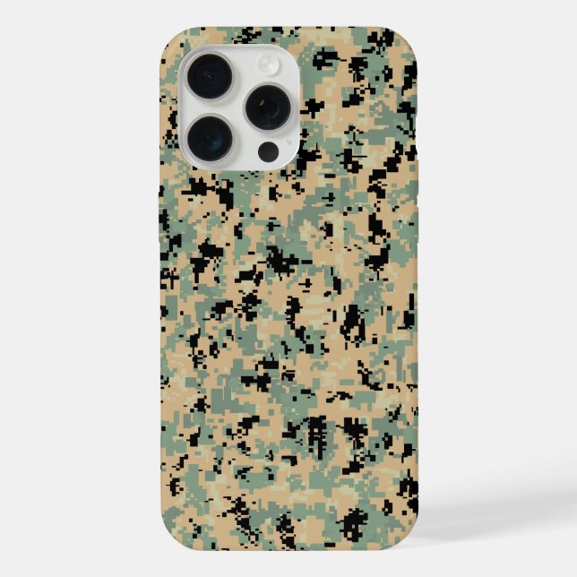 Coque iPhone Motif de camouflage numérique – Tan-Green SM (Verso)