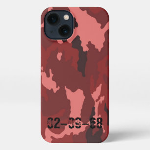 Etui iPhone 13 Motif de camouflage rouge