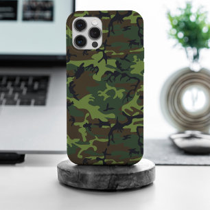 Coque iPhone 15 Pro Max Motif de camouflage vert, motif militaire, armée