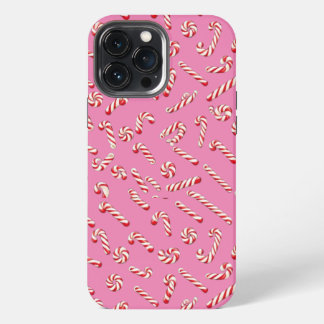Etui iPhone 13 Pro Max Motif de canne à bonbons rose