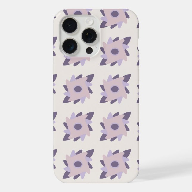 Coque iPhone Motif de carreau décoratif pastel violet (Verso)