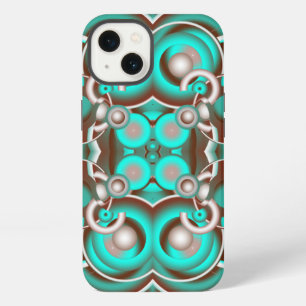 Etui iPhone 13 Motif de cercles concentriques célestes circulaire