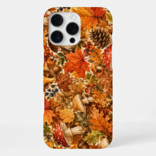Coque iPhone 16 Pro Max Motif de champignon de forêt automnale Feuilles