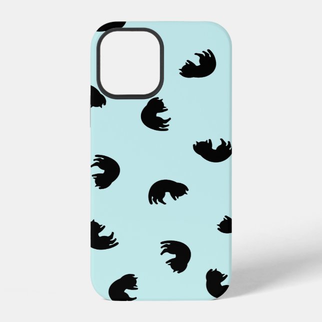 Coque iPhone Motif de chat MIGNON avec couleur de fond intercha (Verso)