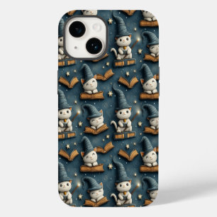 Coque Pour iPhone 14 Motif de chat sorcier adorable avec des livres et