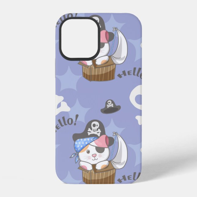 Coque iPhone Motif de chaton pirate mignon (Verso)