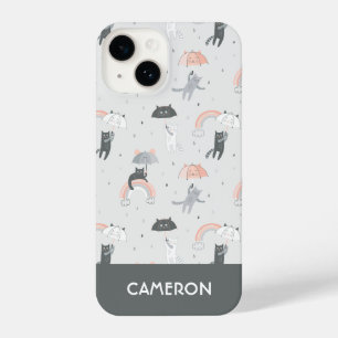 Coque Pour iPhone 14 Motif de chats à plume