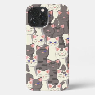 Etui iPhone 13 Pro Max Motif de chats blancs et gris