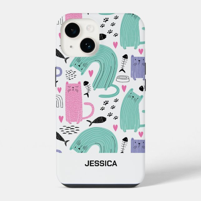 Coque iPhone Motif de chats mignons (Verso)