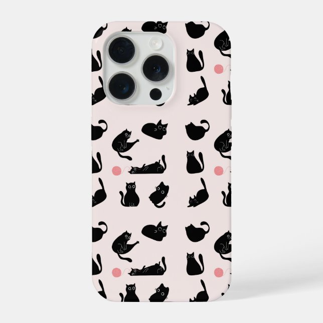 Coque iPhone Motif de chats noirs (Verso)