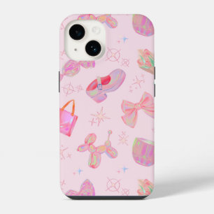 Coque Pour iPhone 14 Motif de chaussure à ruban Kitsch Y2K Coquette ros