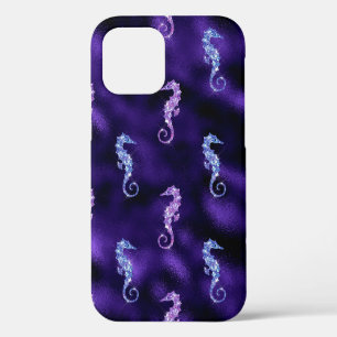 Coque iPhone 12 Motif de cheval marin coloré Océan Glamour