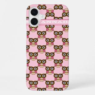 Coque iPhone 16 Plus Motif de chouette rose mignon Choisir la couleur