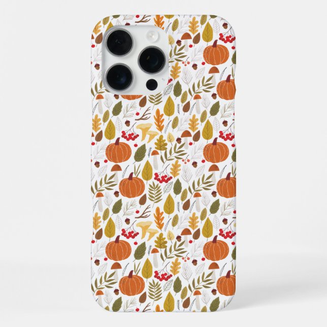 Coque iPhone Motif de citrouille d'automne (Verso)