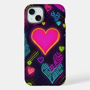 Coque iPhone 15 Plus Motif de coeur coloré