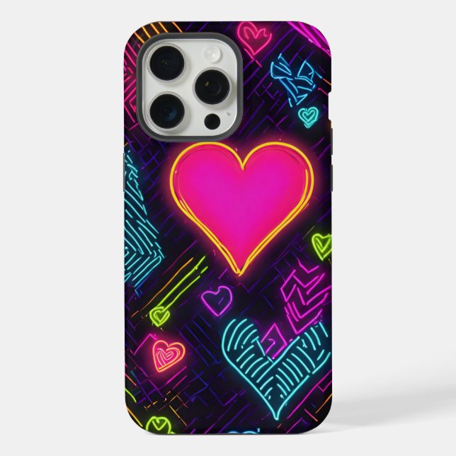 Coque iPhone Motif de coeur coloré (Verso)