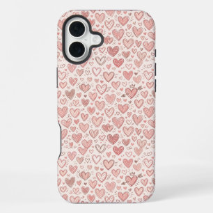 Coque iPhone 16 Plus Motif de cœur dessiné à la main