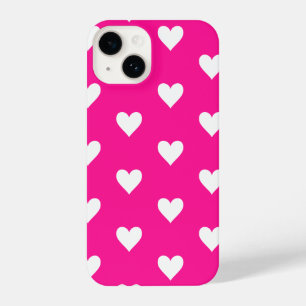 Coque Pour iPhone 14 Motif de coeur moderne rose chaud