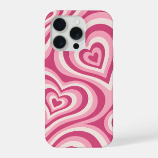 Coque iPhone 15 Pro Motif de cœur stratifié rose