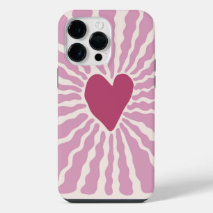 Coque Pour Pour iPhone 14 Pro Max Motif de coeurs roses romantiques modernes