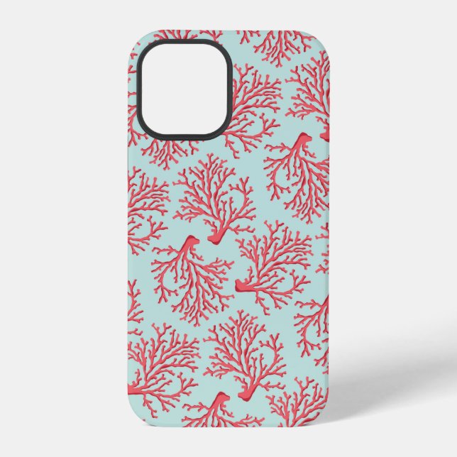 Coque iPhone Motif de corail élégant (Verso)