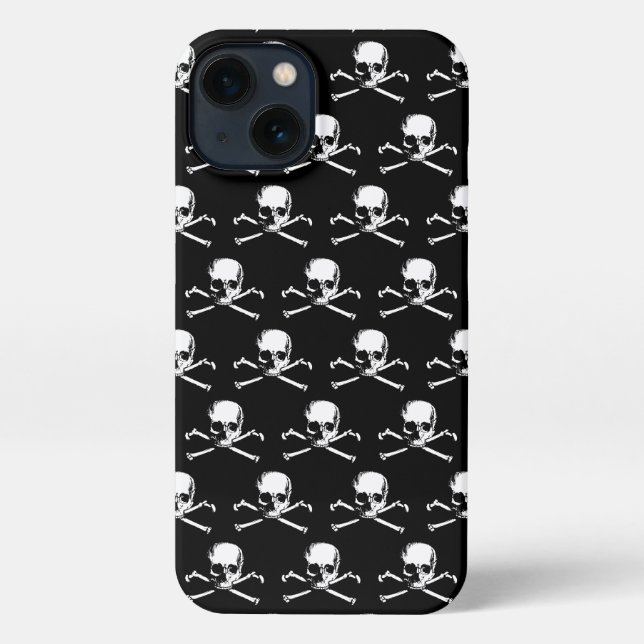 Coque iPhone Motif De Crâne Gothique Et De Crossbones (Verso)