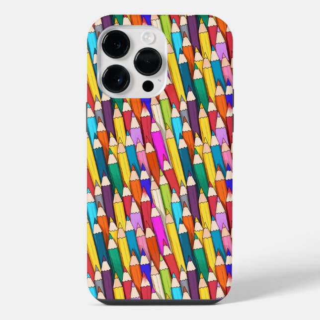 Coque iPhone Motif de crayons de couleur (Verso)
