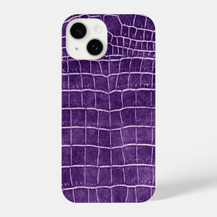 Coque iPhone Motif de crocodile violet Faux