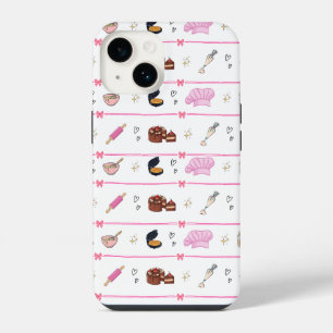 Coque Pour iPhone 14 Motif de cuisson Coquette rose Amateur de cuisine