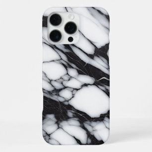 Coque iPhone 16 Pro Max Motif de dalle en marbre noir et blanc classique