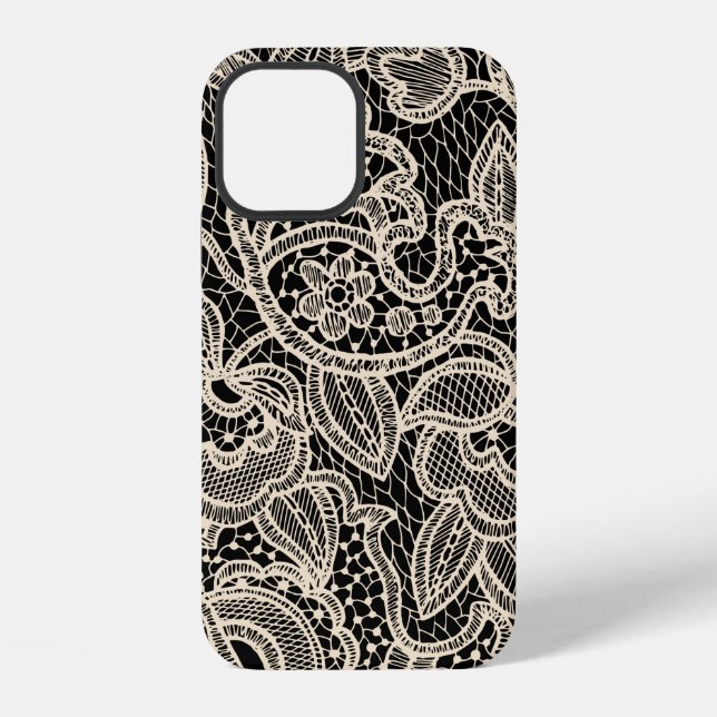 Coque iPhone Motif de dentelle sans couture (Verso)