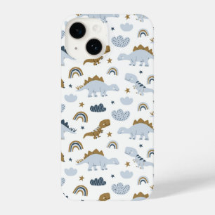 Coque Pour iPhone 14 Motif de dinosaure arc-en-ciel mignon