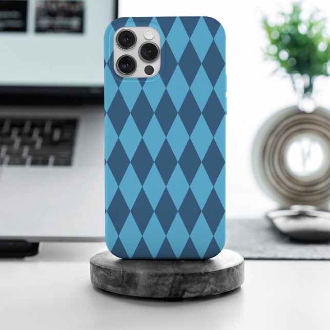 Coque iPhone Motif de drapeau rhombique de Bavière bleue (Créateur téléchargé)