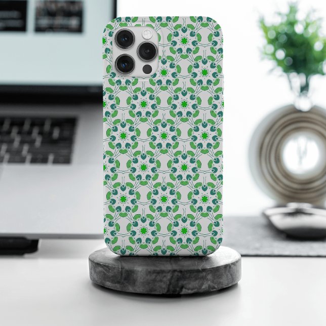 Coque iPhone Motif de feuille, motif de feuilles, feuilles vert (Créateur téléchargé)