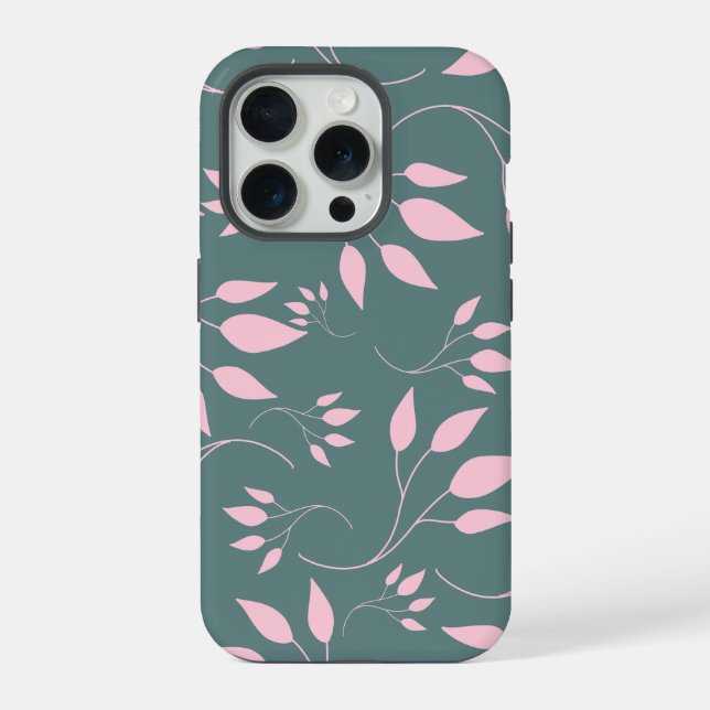 Coque iPhone Motif de feuilles sans couture (Verso)