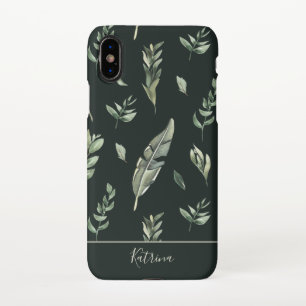 Coque iPhone XS Motif de feuilles tropicales modernes
