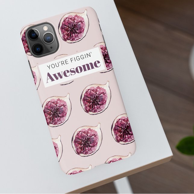 Coque iPhone Motif de Fig violet moderne & Vous êtes Figgin' Aw (Créateur téléchargé)