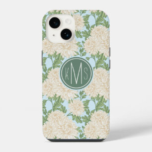 Coque Pour iPhone 14 Motif de fleur de chrysanthème du jardin blanc