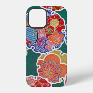Coque iPhone 12 Motif de fleurette, dessin japonais